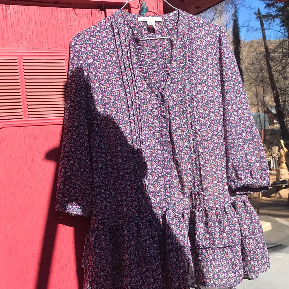 Sheer Floral Button-Up Blouse by American Rag XL